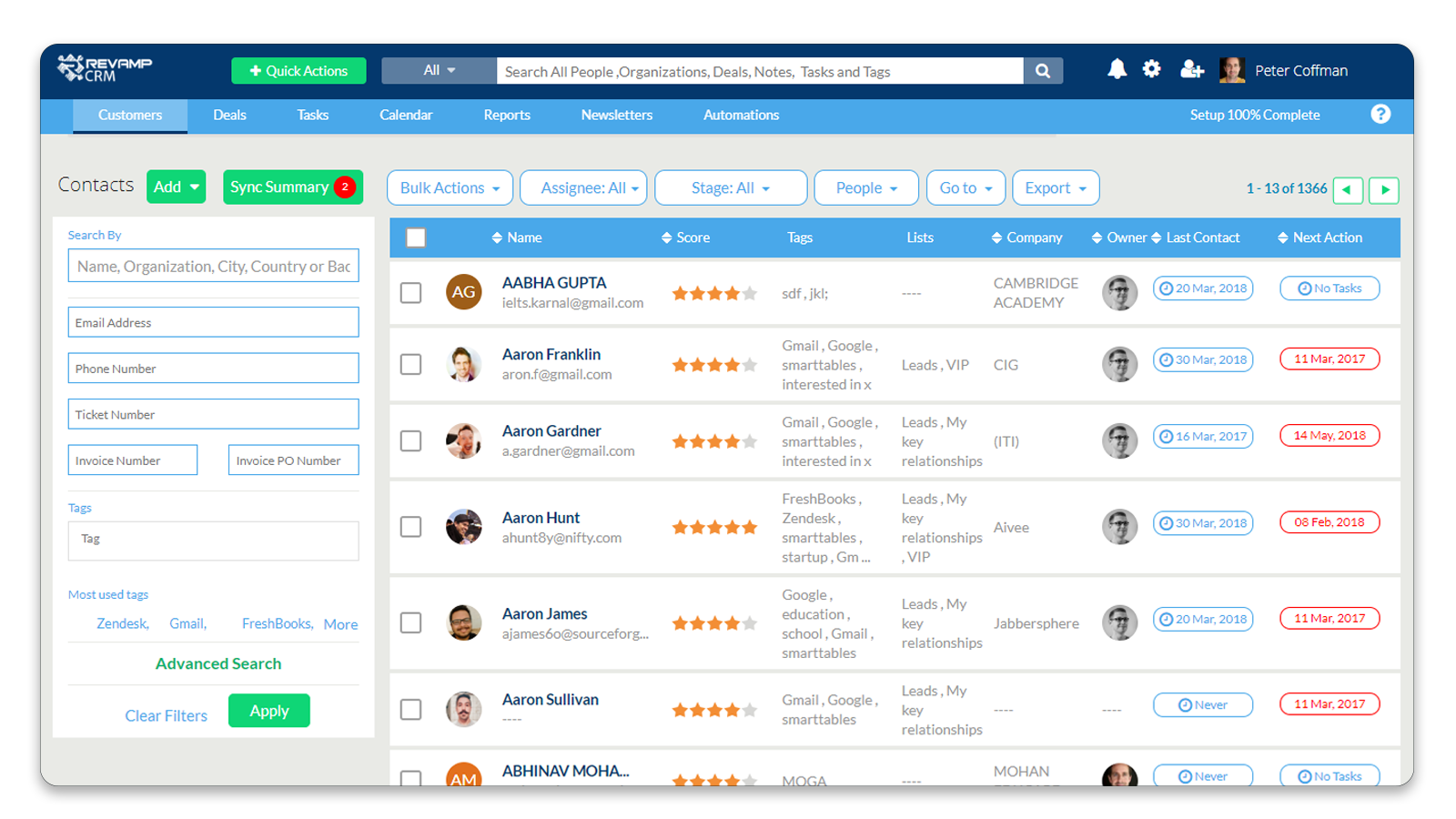 Contacts List Contacts List